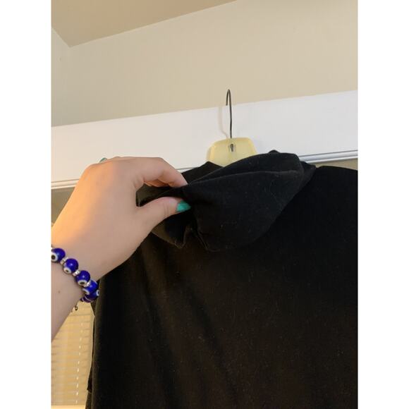 Zelos black hooded pullover sweatshirt unique womens sz small - Picture 7 of 7